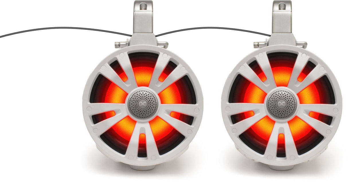 ECOXGEAR 2-Pack White 8' Speakers One Amplified One Non Amplifie SEI-ETAMP7708