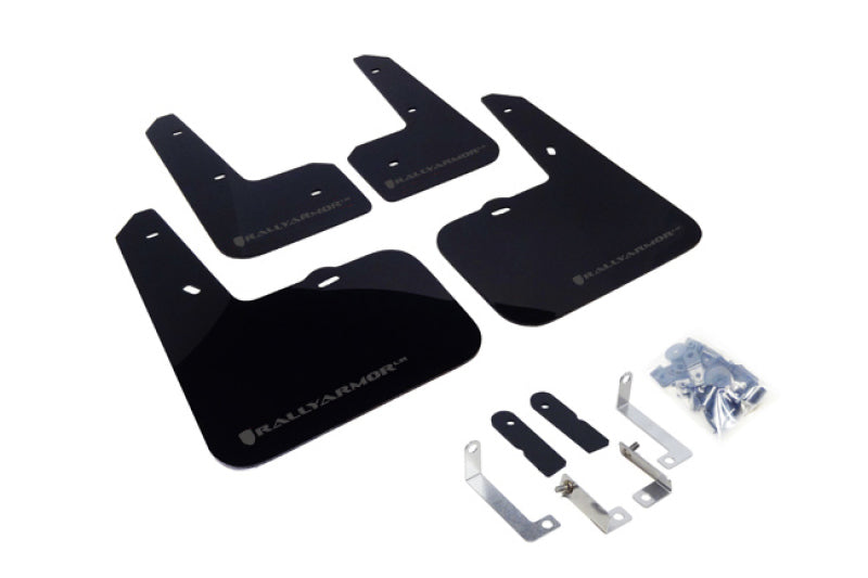 Rally Armor 12-18 Hyundai Veloster Black UR Mud Flap w/ Grey Logo MF24-UR-BLK/GRY