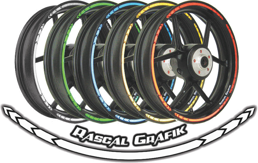 RASCAL GRAFIK Wheel Stripe Kit Red Ref L 17" RA36902