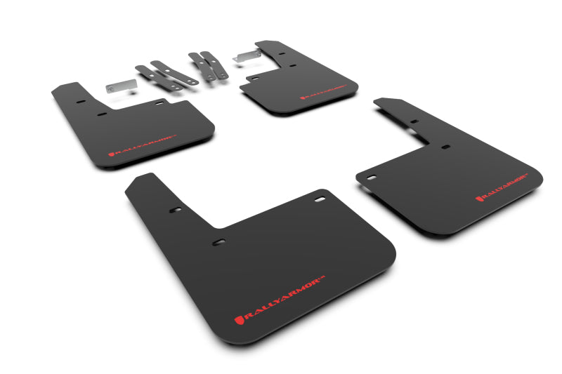 Rally Armor 2018-21 Hyundai Kona Black UR Mud Flap Red Logo MF63-UR-BLK/RD