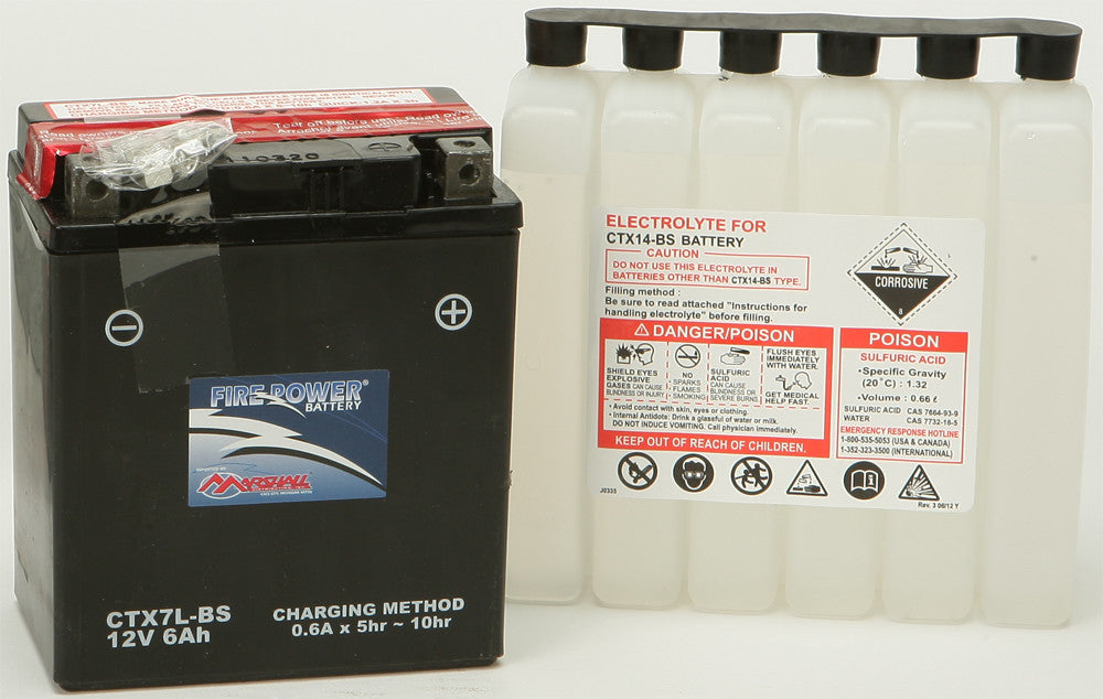 MARSHALLSBattery Maint Free Ctx7l -Bs Fire PowerCTX7L-BS~MAR