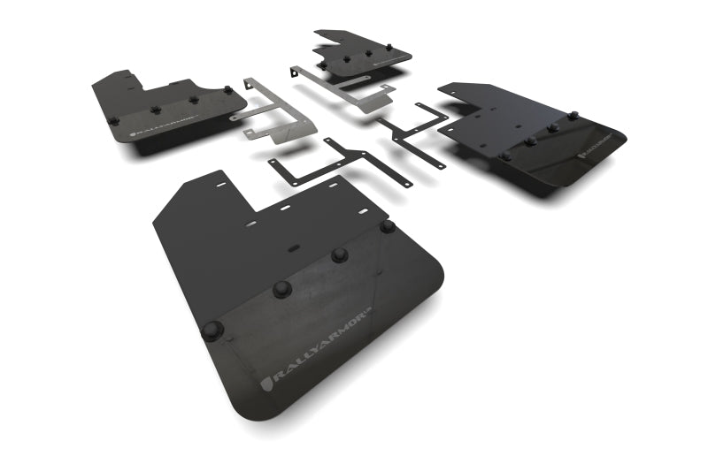 Rally Armor 19-23 Jeep JT Gladiator Mojave/Rubicon Black Mud Flap w/ Grey Logo MF104-BLK-GRY