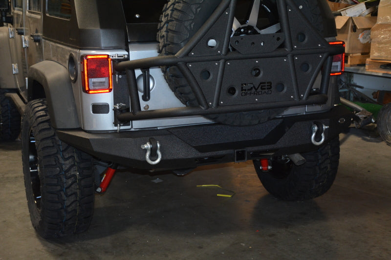 DV8 Offroad 07-18 Jeep Wrangler JK Rear Bumper Full Length RBSTTB-09