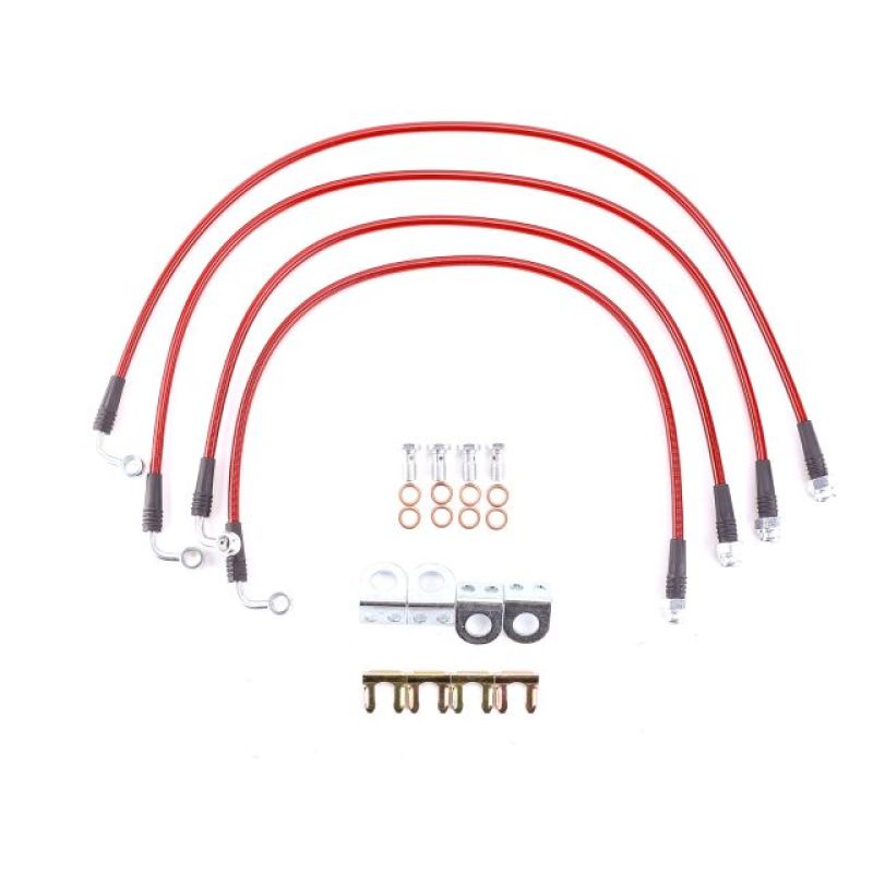 Power Stop 07-17 Jeep Wrangler Front & Rear SS Braided Brake Hose Kit (4in Lift Vehicles Only) BH00140