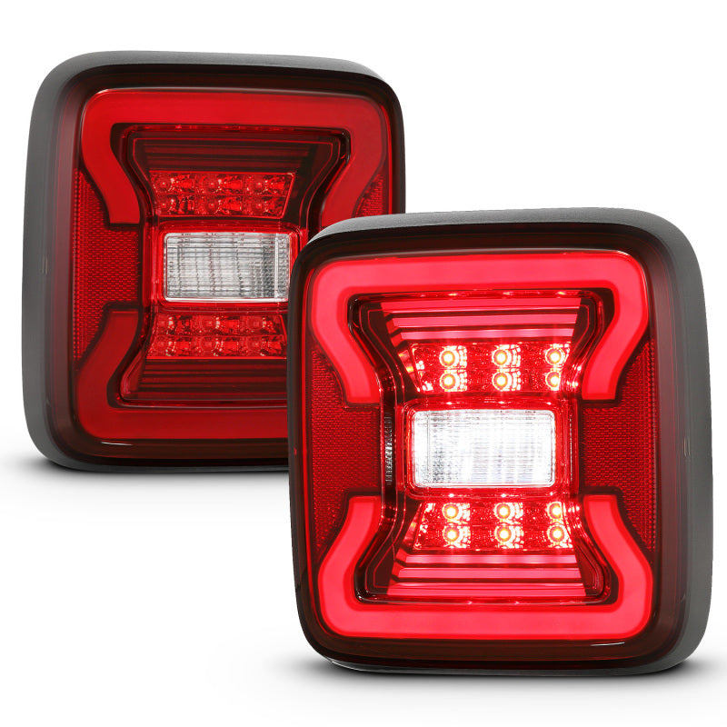 ANZO 18-19 Jeep Wrangler JL LED Taillights Black 311295