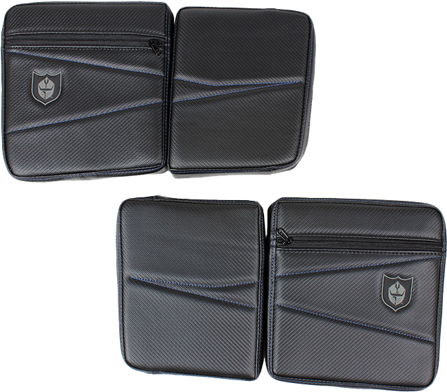 PRO ARMOR Rear Door Knee Pads With Storage Blue Stitching P144054BU