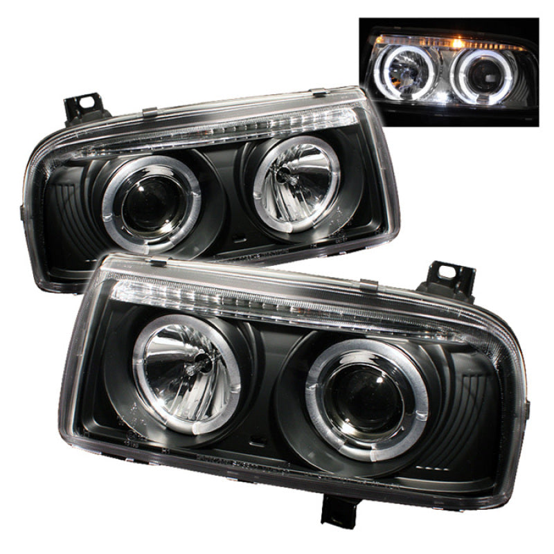 Spyder Volkswagen Jetta III 93-98 Projector Headlights LED Halo Blk High H1 Low H1 PRO-YD-VJ93-HL-BK 5012197
