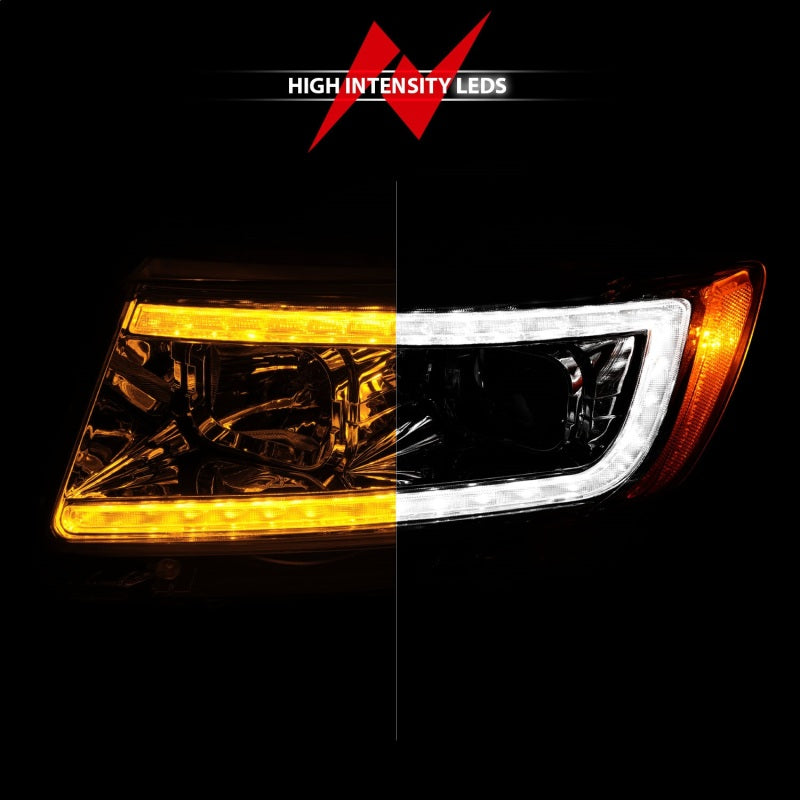 ANZO 11-13 Jeep Grand Cherokee (Factory Halogen Only) Projector Headlights w/Light Bar Swchbk Chrome 111569