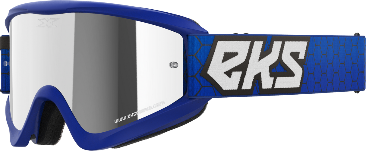 EKS BRAND Flat Out Mirror Goggle Royal Blue Silver Mirror 067-60535