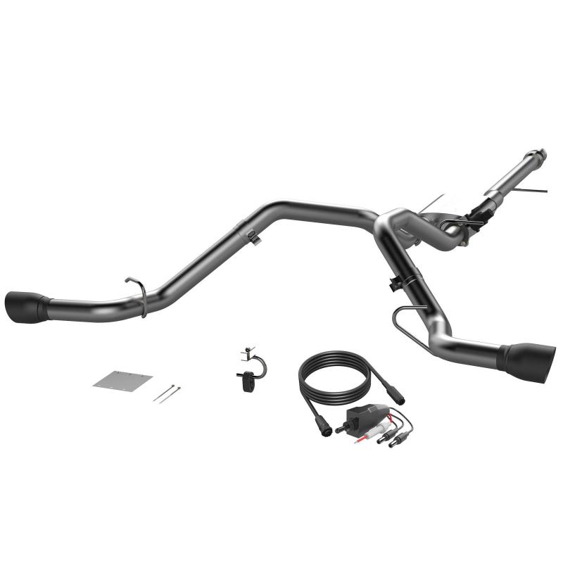 QTP 14-18 Chevy Silverado 1500 4.8L/5.3L EC/CC SB 304SS Screamer Cat-Back Rear Exit w/4.5in Blk Tips 410015B