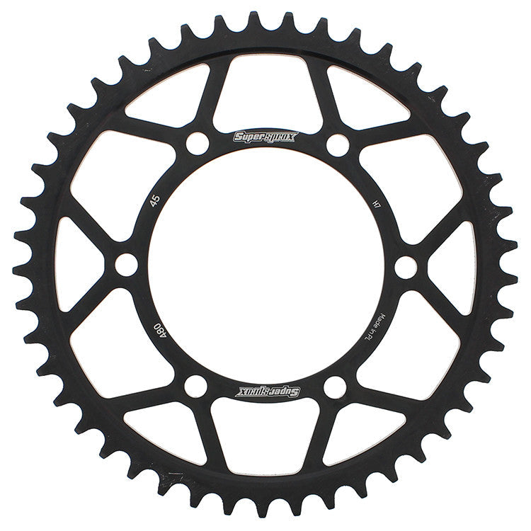 SUPERSPROX Rear Sprocket Steel 45t-525 Blk Suz/Yam RFE-480-45-BLK