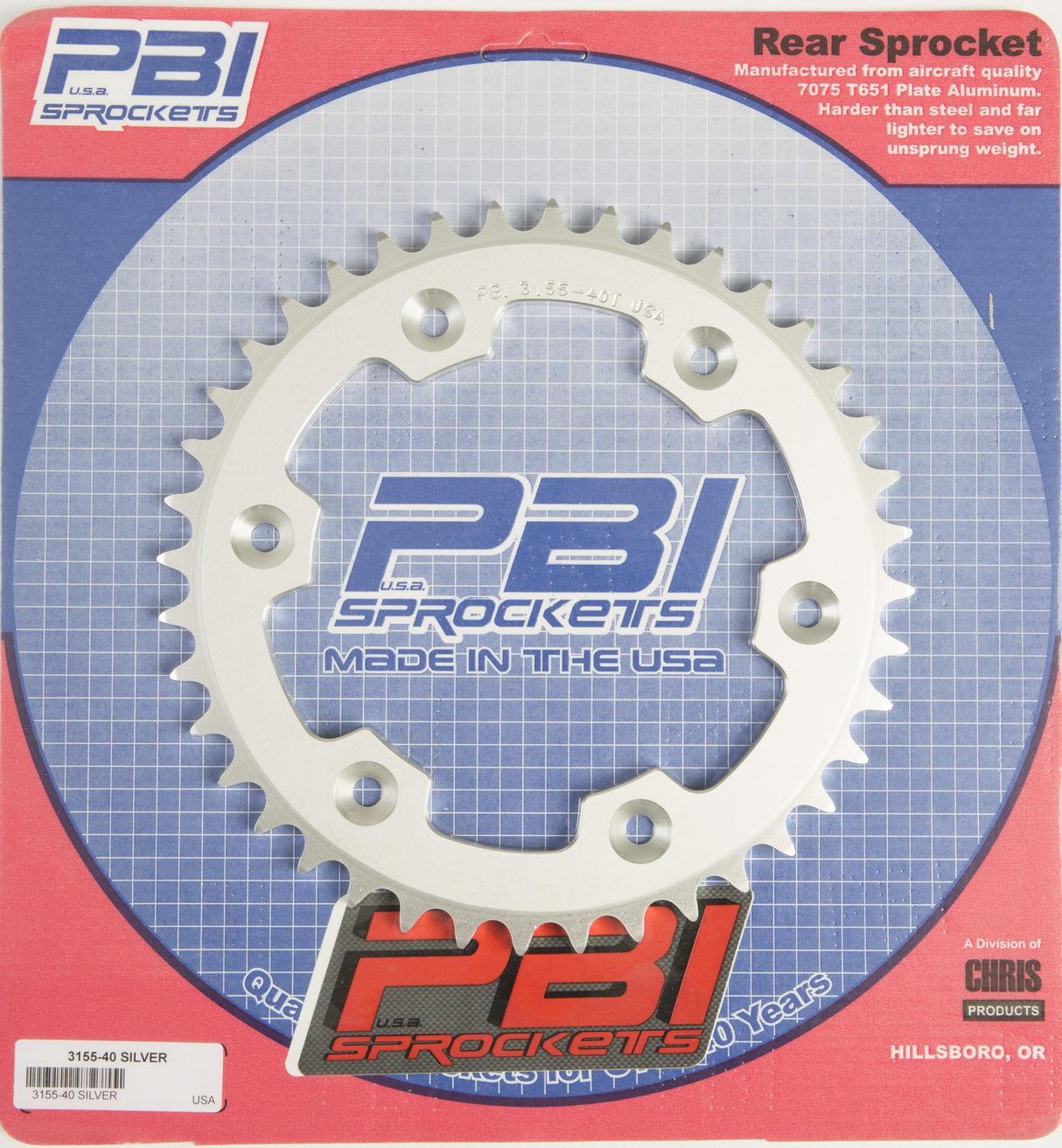 PBIRear Sprocket Aluminum 40t-520 Beta/Hon3155 40-3