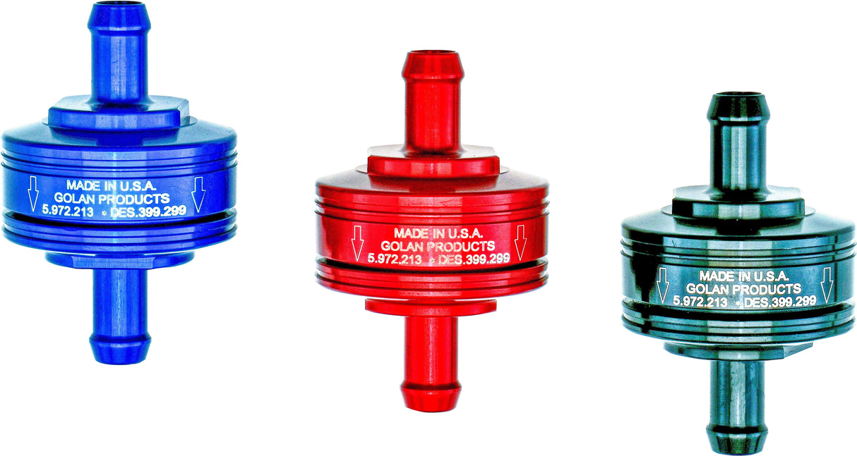 GOLAN Super Mini Fuel Filter Red 1/4" Barb Fitting 70-250G-RED