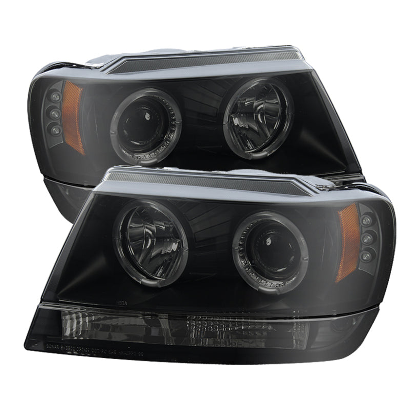 Spyder Jeep Grand Cherokee 99-04 Projector Headlights LED Halo LED Black Smoke PRO-YD-JGC99-HL-BSM 5078568