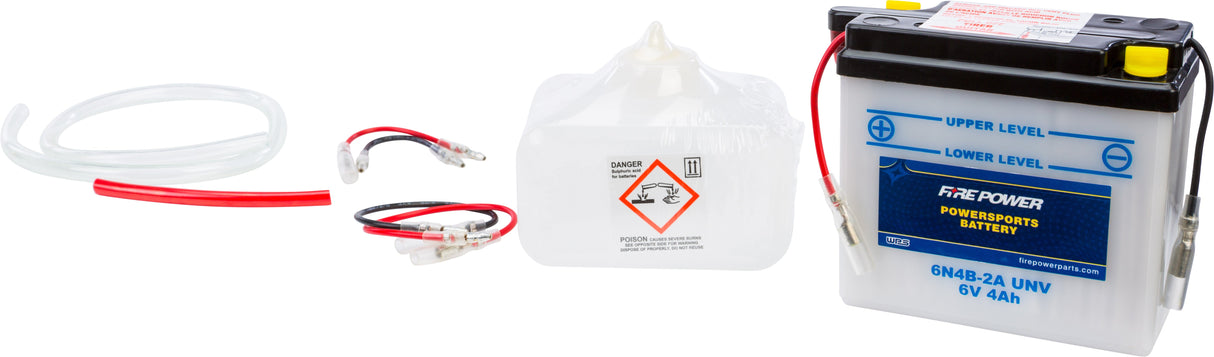 FIRE POWER Battery W/Acid 6n4b-2a Unv 6v 6N4B-2A/UNV