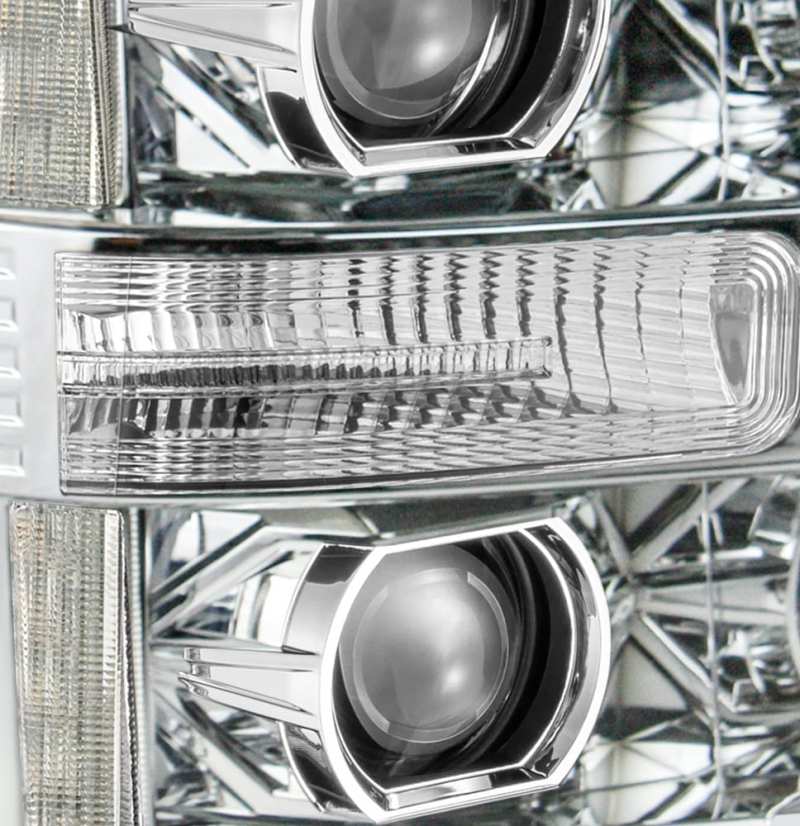 AlphaRex 11-16 Ford F-250 SD PRO-Series Projector Headlights Plank Style Design Chrome w/Seq Signal 880141