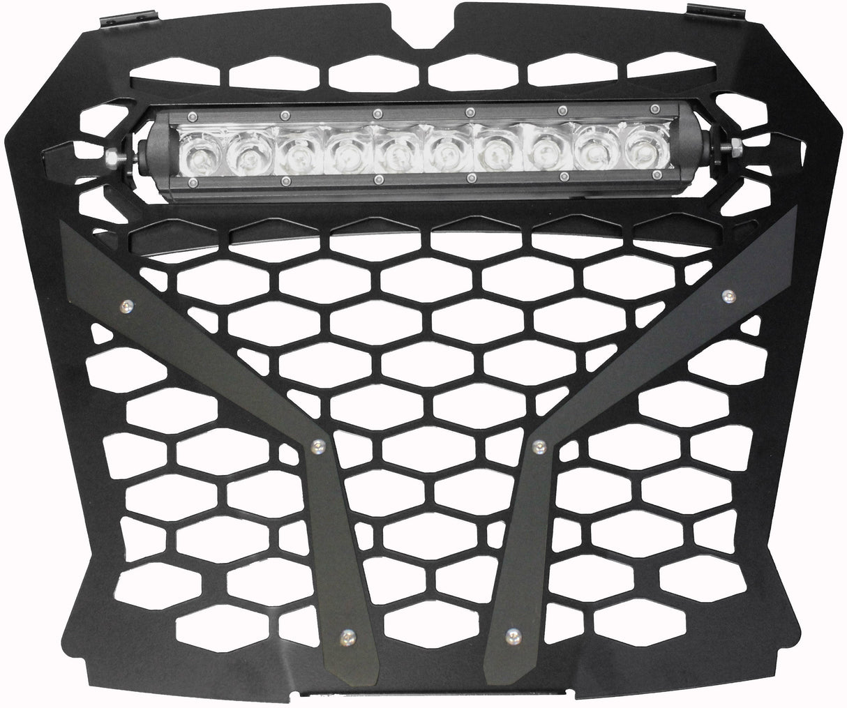 MODQUADFront Grill Black Pol Rzr S With 10" LightRZR-FGLS-XP1KS-BBLK