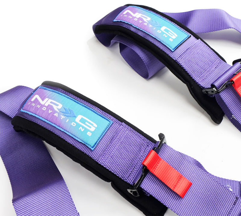 NRG SFI 16.1 5Pt 3 Inch Seat Belt Harness with Pads / Cam Lock - Purple SBH-B6PCPP