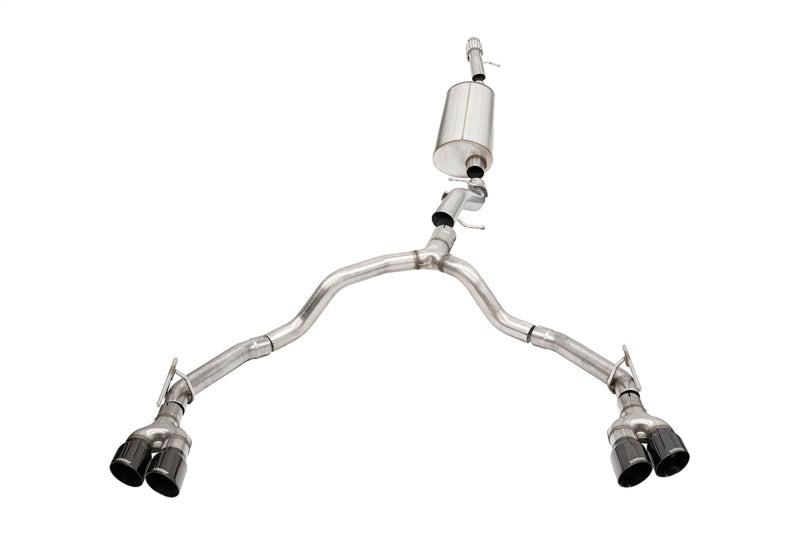 Corsa 21-22 Tahoe / GMC Yukon 4DR 6.2L 4WD Dual Rear 3in - 2.75in Sport Cat-Back DW 4in BLK Tips 21129BLK
