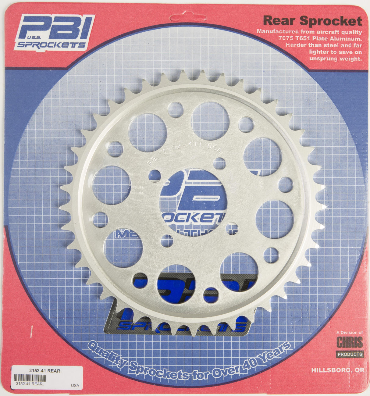 PBIRear Sprocket Aluminum 41t-520 Hon3152-41-3