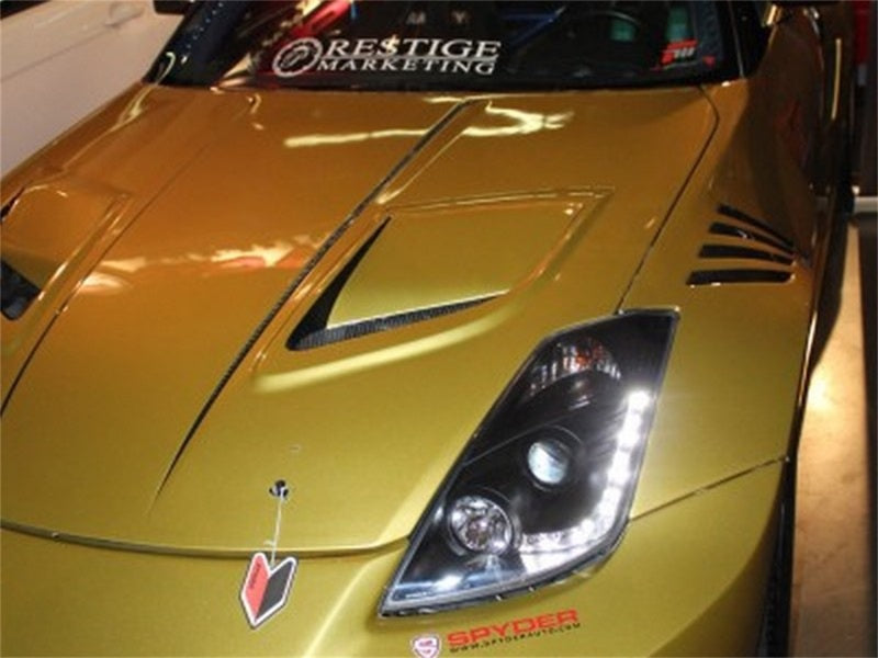 Spyder Nissan 350Z 03-05 Projector Headlights Halogen Model Only - DRL Black PRO-YD-N350Z02-DRL-BK 5064738