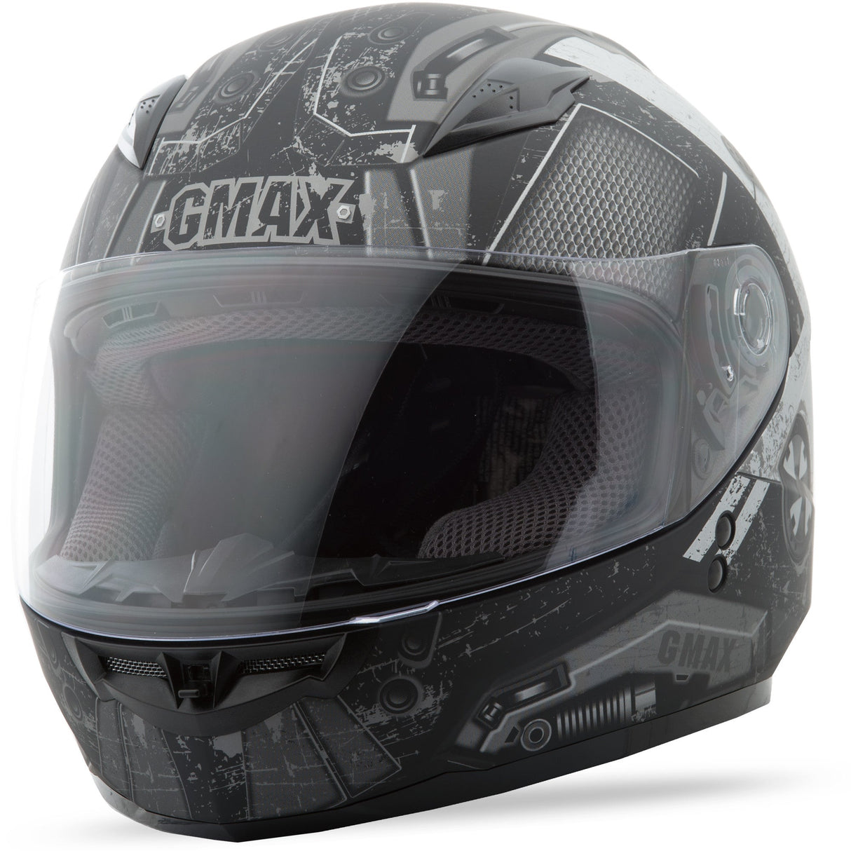 GMAX Youth Gm-49y Full-Face Trooper Helmet Matte Blk/Wht/Silver Ys G7495450 TC-17F