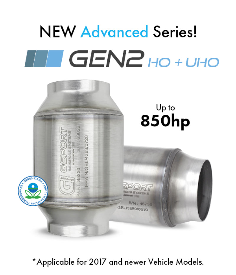 GESI G-Sport 6PK 400 CPSI EPA Compliant 3in Inlet/Outlet GEN2 High Output Catalytic Conv Assembly 650230