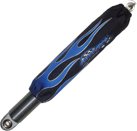 SHOCKPROS Shock Covers Black W/Blue Flames A105BLFL