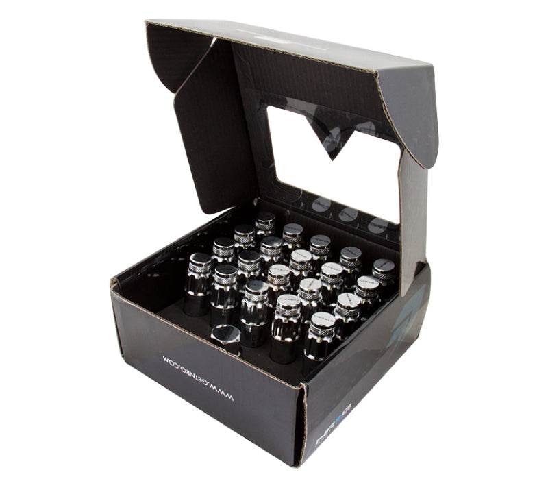 NRG 700 Series M12 X 1.5 Steel Lug Nut w/Dust Cap Cover Set 21 Pc w/Locks & Lock Socket - Silver LN-LS700SL-21