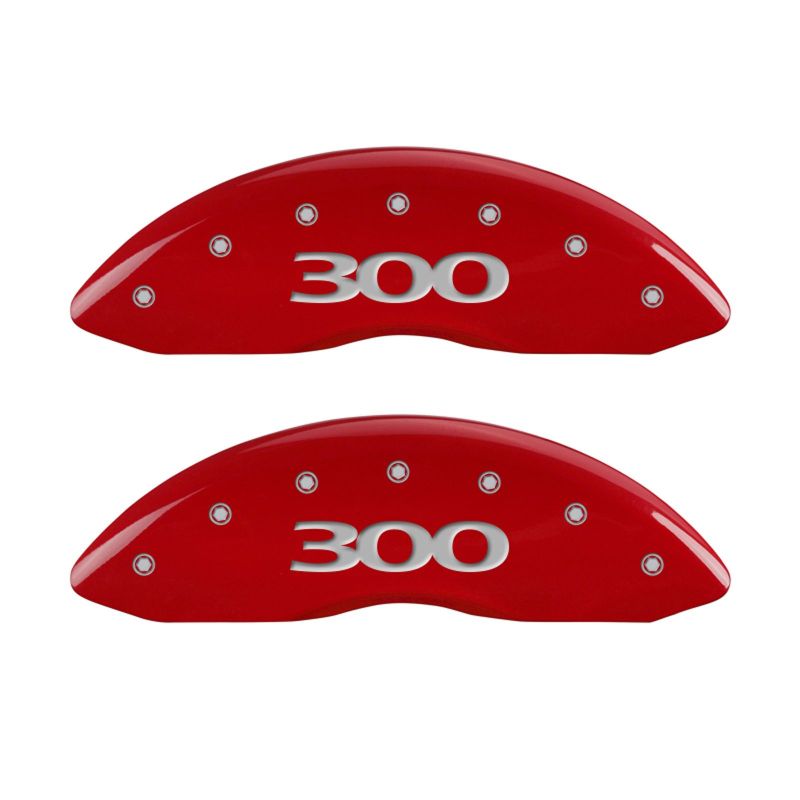 MGP 4 Caliper Covers Engraved Front & Rear 300 Red finish silver ch 32016S300RD