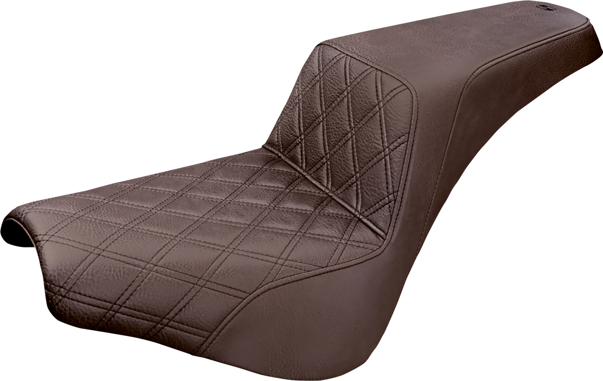 SADDLEMEN Step-Up Seat - Front Lattice Stitch - Brown 818-30-172BR