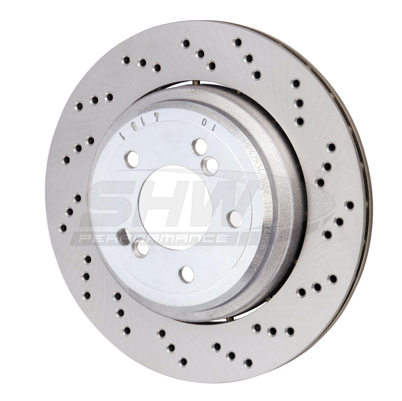 SHW 06-08 BMW Z4 3.2L Right Rear Cross-Drilled Lightweight Brake Rotor (34212282304) BRR42834