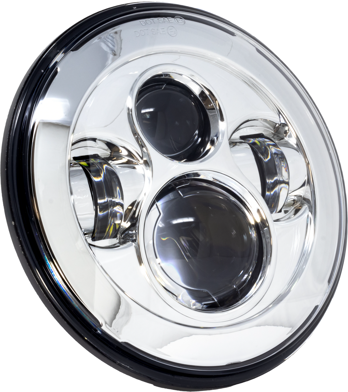 LETRIC LIGHTING CO7" Headlight Chrome W/ Mnt AdapterLLC-LH-7C