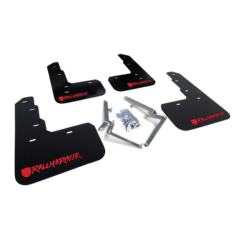 Rally Armor 17-21 Honda Civic Type R Black Mud Flap Red Altered Font Logo MF47-UR-BLK/RD-X