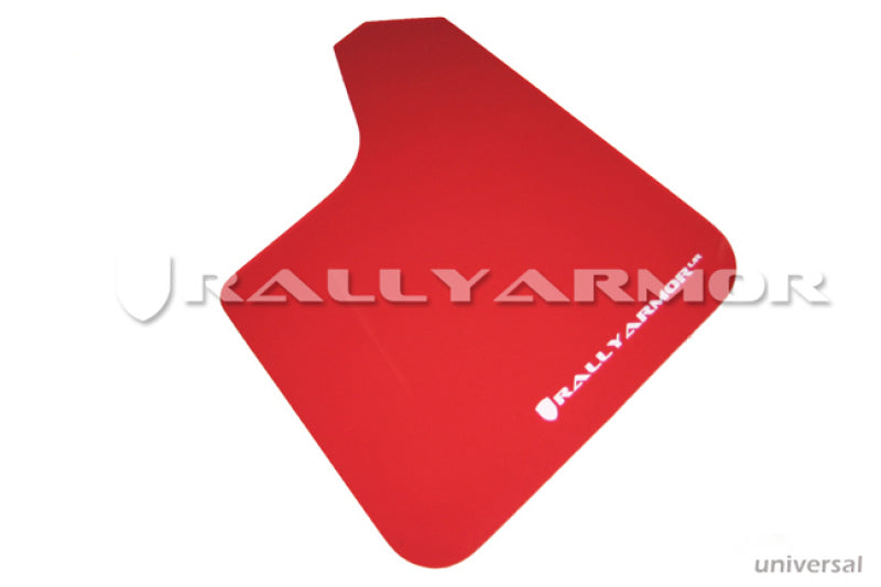 Rally Armor Universal Fit (No Hardware) Red UR Mud Flap w/ White Logo MF12-UR-RD/WH