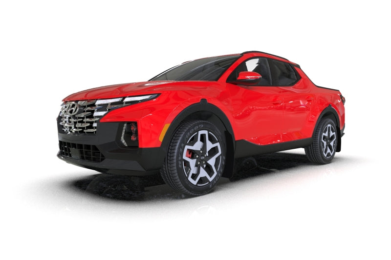 Rally Armor 2022 Hyundai Santa Cruz Black Mud Flap w/ Red Logo MF78-UR-BLK-RD