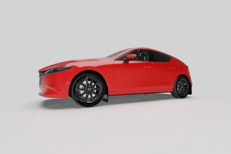 Rally Armor 2019+ Mazda3 GT Sport Hatch UR Black Mud Flap w/ White Logo MF61-UR-BLK/WH