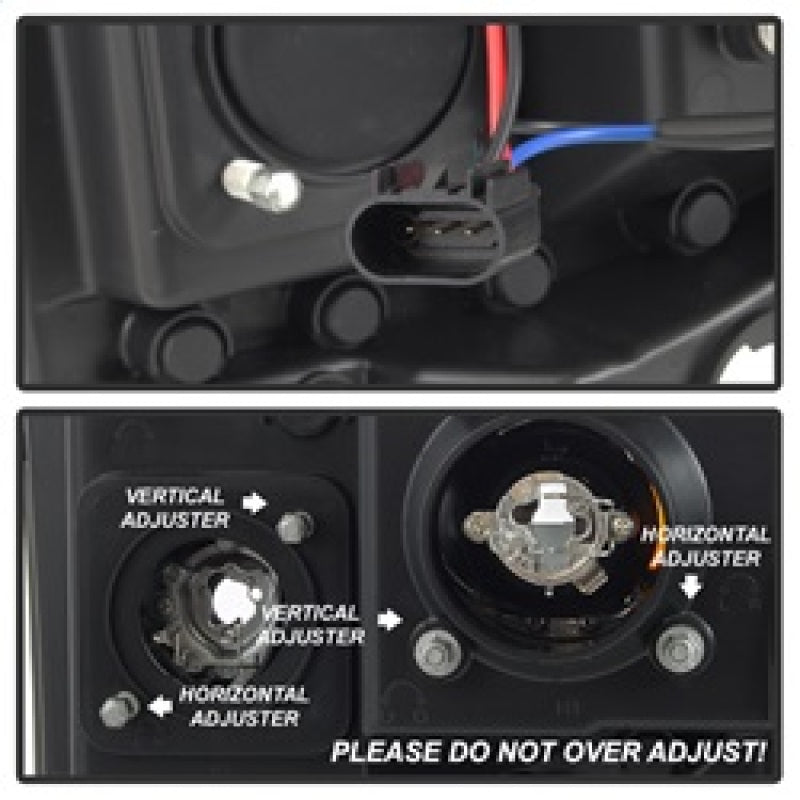 Spyder Ford F250/350/450 05-07 Projector Headlights - Light Bar DRL LED - Black PRO-YD-FS05V2-LB-BK 5084507