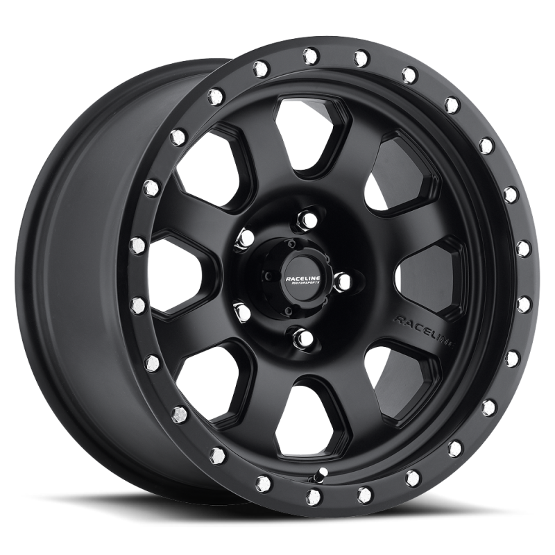 Raceline 928B Monster 17x9in / 5x127 BP / -12mm Offset / 83.82mm Bore - Satin Black Wheel 928B-79050-12