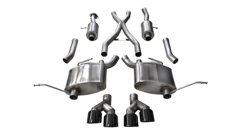 Corsa 14-16 Jeep Grand Cherokee Summit Edition Black 2.5in Dual Rear Exit Cat-Back Exhaust 14992BLK