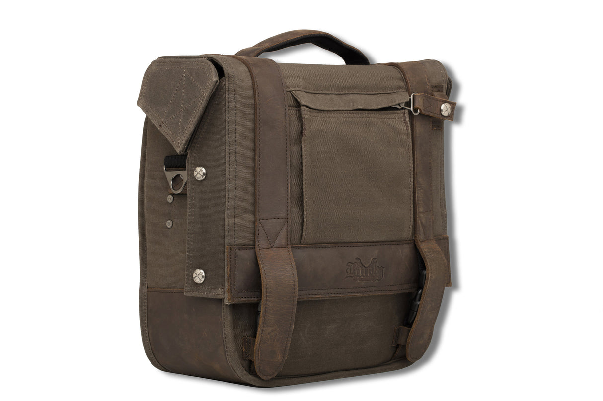 BURLY BRAND Single Saddlebag Dark Oak B15-1000D