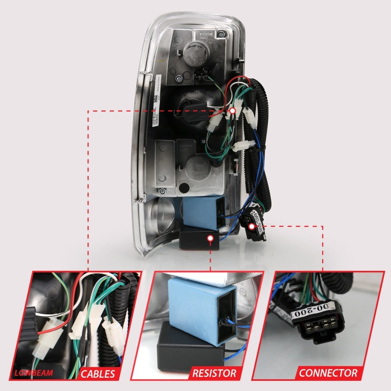 ANZO 2000-2006 Chevrolet Tahoe Led Taillights Black/Clear 311298