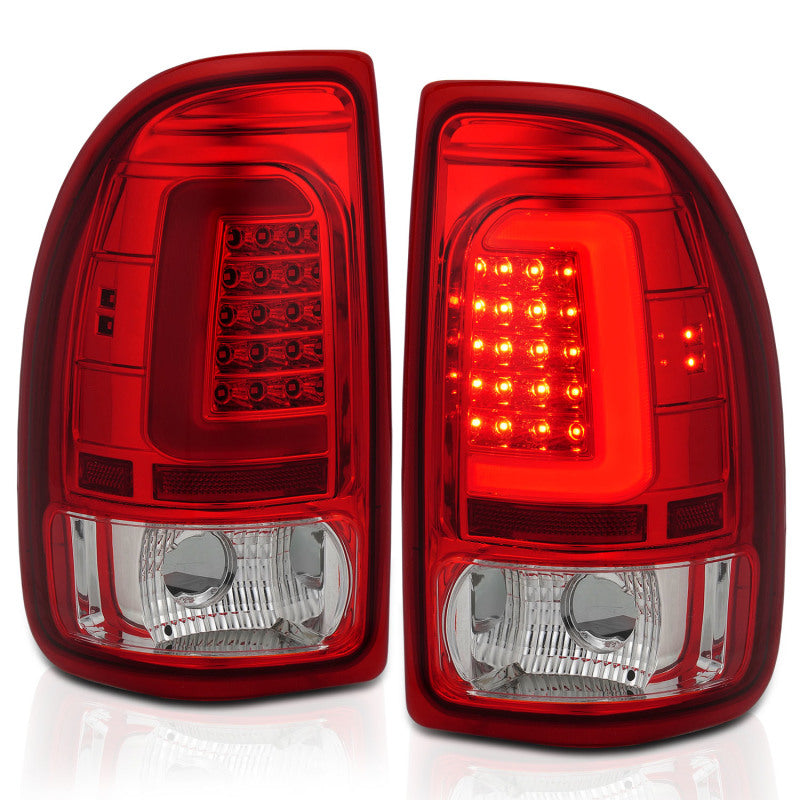 ANZO 1997-2004 Dodge Dakota LED Taillights Chrome Housing Red Lens Pair 311349