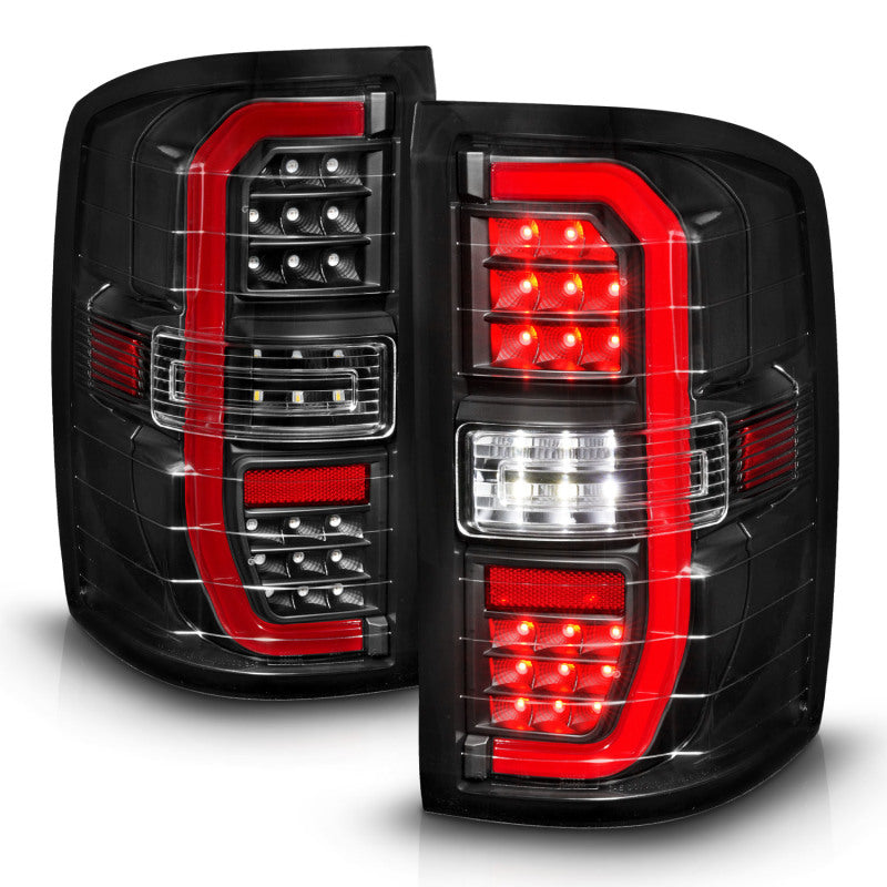ANZO 14-18 GMC Sierra 1500 Full LED Taillights Black Housing Clear Lens (w/C Light Bars) 311464