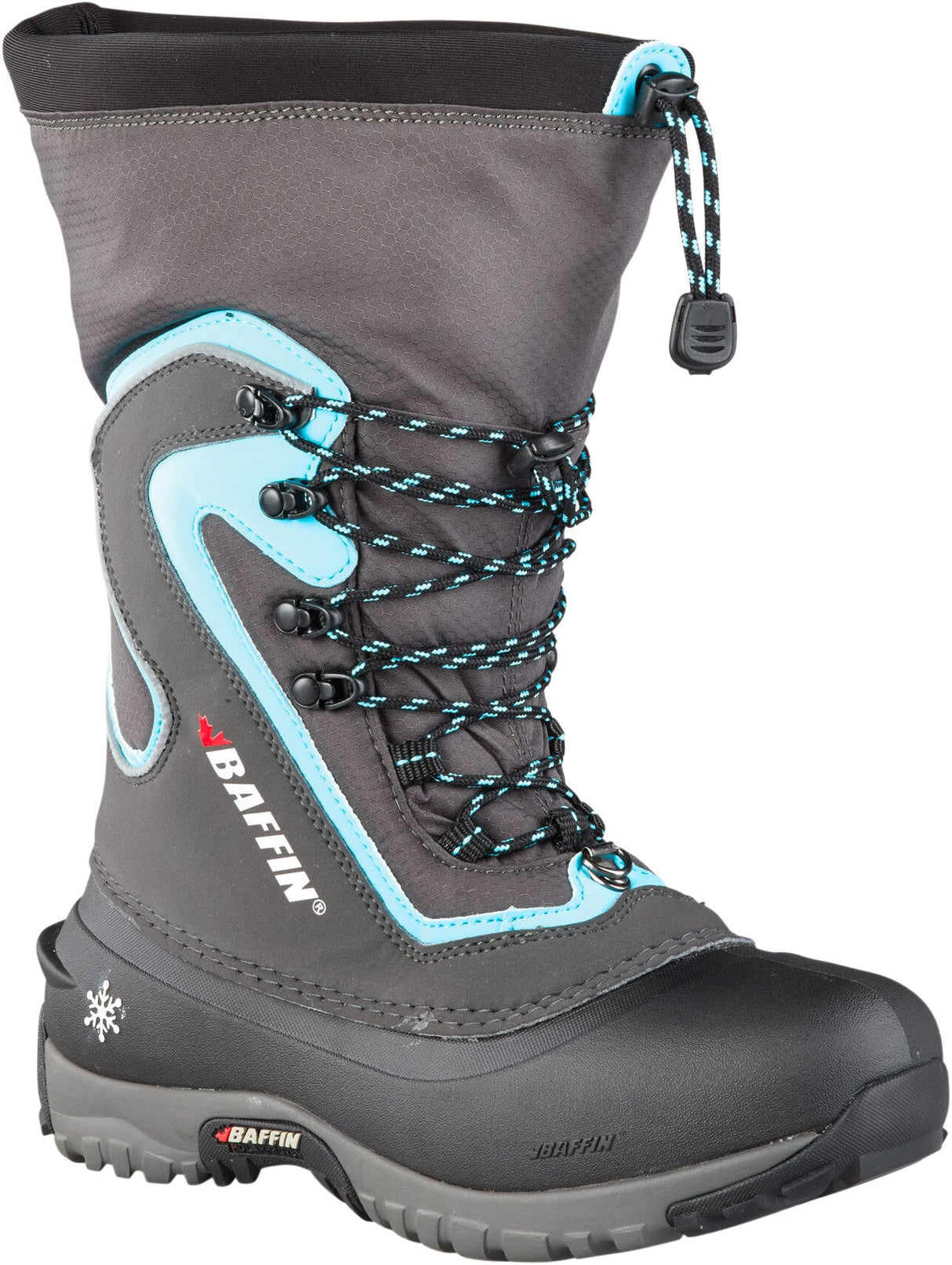 BAFFIN Women's Flare Boots Charcoal/Teal Sz 06 LITE-W004-CAL-06