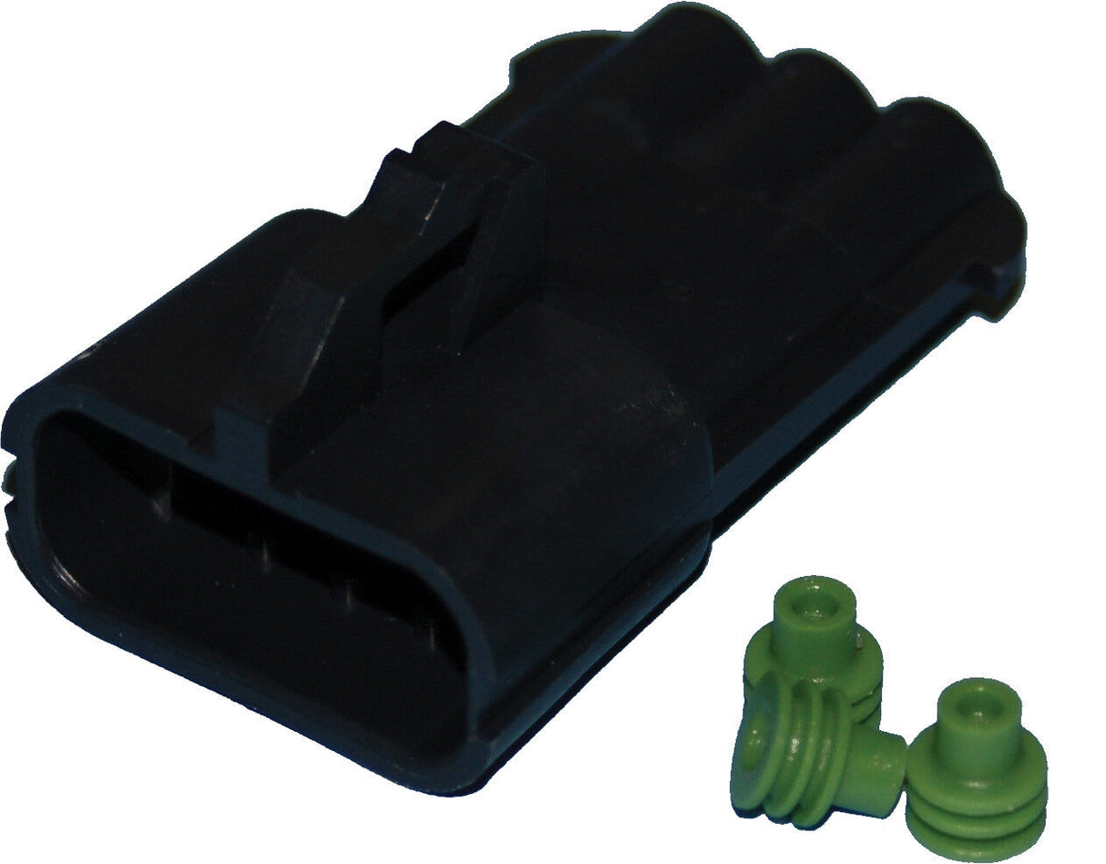 NAMZ CUSTOM CYCLEDelphi-Packard Weatherpack 3-Wire Male ConnectorNDP-38064