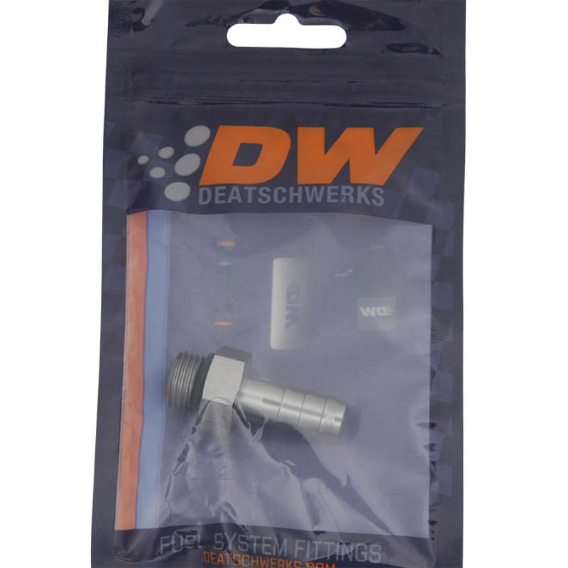 DeatschWerks 6AN ORB Male To 3/8in. Male Triple Barb Fitting (Incl. O-Ring) 06-02-0501