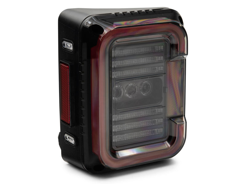 Raxiom 07-18 Jeep Wrangler JK Axial Series LED Halo Tail Lights- Black Housing (Dark Smoked Lens) J138358