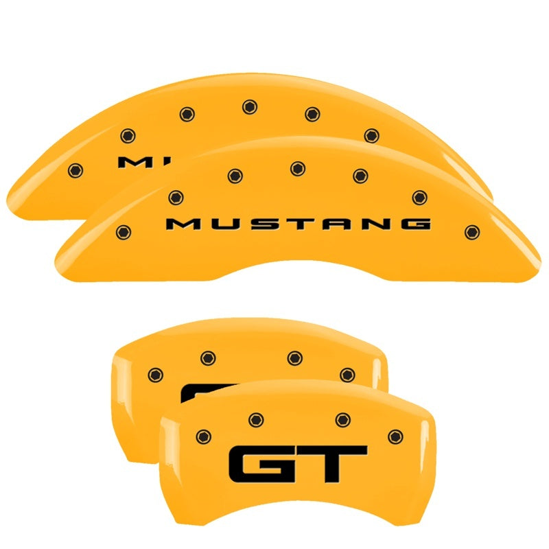MGP 4 Caliper Covers Engraved Front 2015/Mustang Engraved Rear 2015/GT Yellow finish black ch 10200S2MGYL