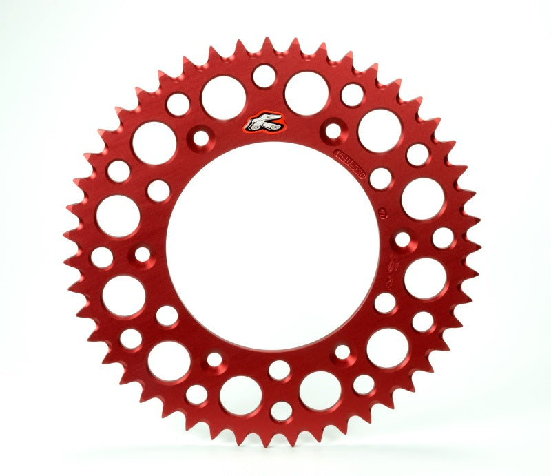 Renthal 96-17 Honda CRF 230F/ CR250R/ CRF450R Rear Grooved Sprocket - Red 520-50P Teeth 154U-520-50GRRD